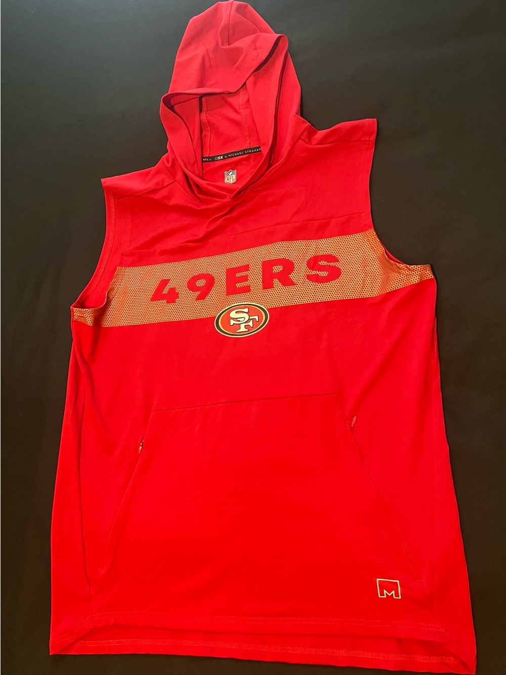 San Francisco 49ers Red Sleeveless Hoodie - Team Logo Pullover